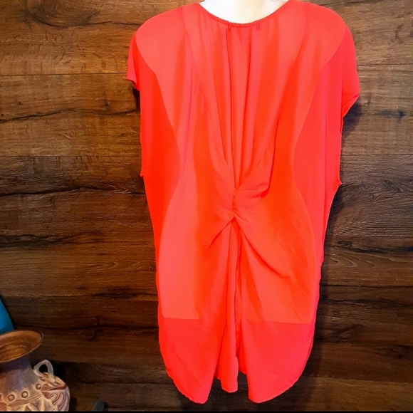 HeartSoul Plus Top Size 1X Chiffon Drop Hem Sheer - Picture 4 of 11